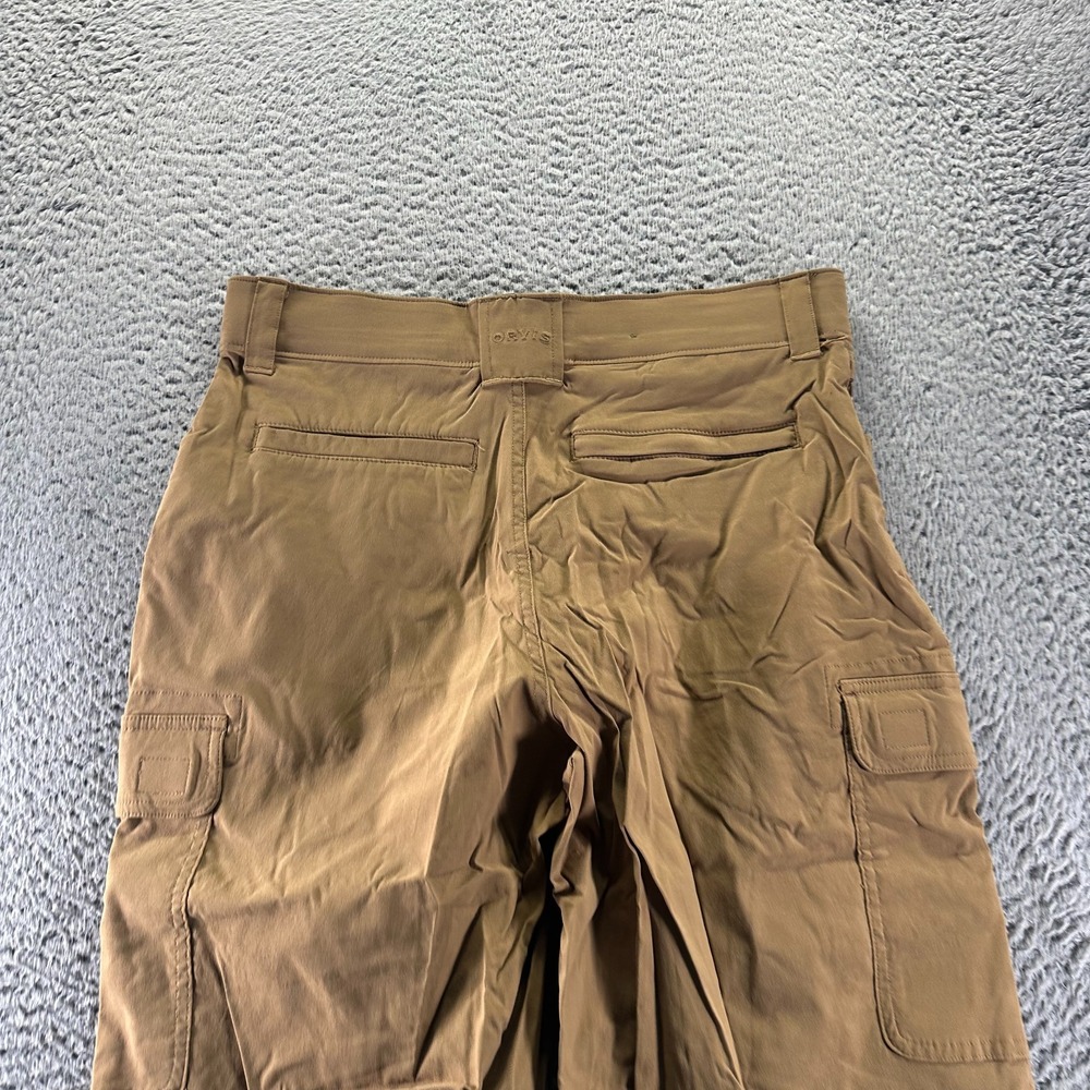 Orvis Shorts Men 32 Brown Nylon Cargo Windbreaker Hiking Gorpcore Travel Stretch - Picture 6 of 10